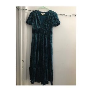 Michael Kors Blue Velvet Midi Dress